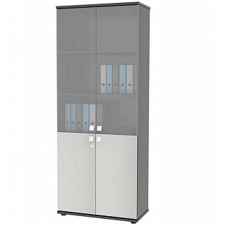 Визит-5 Шкаф для документов со стеклом 800*400*2000 Серый/Антрацит