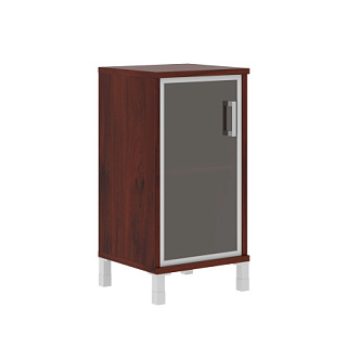 Born B 411.4 (L/R) Шкаф колонка низкая со стеклянной дверью в AL рамке 475х450х920 Бургунди