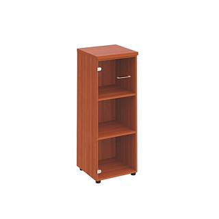 Патриот ПТ 967 Шкаф средний узкий со стеклянной прозрачной дверью (46x46x120) 20* Миланский орех