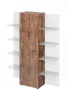 Lemo L-562 Шкаф для документов дополнительный 570х374х1916 Таксония шоколадная