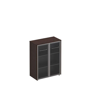 Reventon МЕ 312 Шкаф со стеклянными дверями средний (94x46x120) 25* Венге тёмный