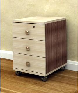 Визит-5 Тумба мобильная 400*450*640 Ясень шимо темный/светлый