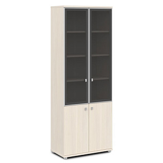 Vasanta V-614 Шкаф со стеклом в алюминиевом профиле 820х440х2195  Дуб Кобург