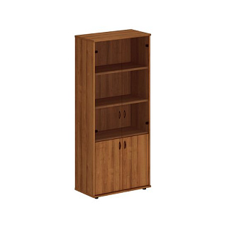 Престиж Исп.45 Шкаф со стеклянными дверями высокий (89x46x203) Темный орех