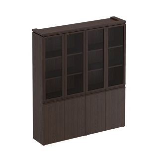 Mark МК 360 Шкаф для документов со стеклянными дверьми (180x40.4x210)  Дуб валенсия