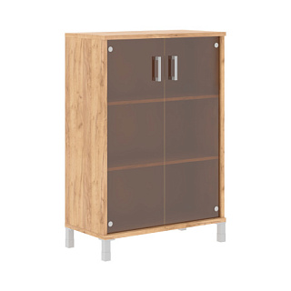 Born B 420.8 Шкаф средний со стеклянными дверьми 900х450х1286 Дуб Бофорд