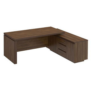 Mark МК 136 Стол руководителя на опорной тумбе (205x180x76) Орех тоскана