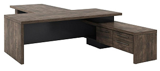 Торстон T-922 пр Стол с опорной тумбой 2200*3700*750 Дуб Бунратти/Антрацит 