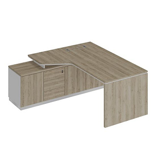 City СИ 117 ДС БП ДС Стол на опорной тумбе левый эргономичный опора ДСП (180x180x75)