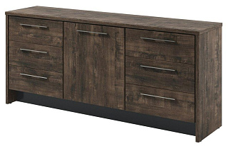 Торстон Т-13-02 л/пр Тумба с дверью и 6 ящиками 2200*520*970 Дуб Бунратти/Антрацит 