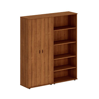 Престиж Исп.39 Шкаф комбинированный высокий (закрытый + стеллаж) (175x46x203) Темный орех