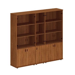 Престиж Исп.57 Шкаф комбинированный высокий (стекло + стекло узкий + стекло) (220x46x203) Темный оре