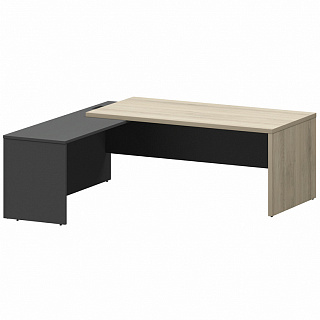 Кортез КZР-20 L/R Стол руководителя с приставкой лев/пр 2000х2000х750 Кронберг/Графит