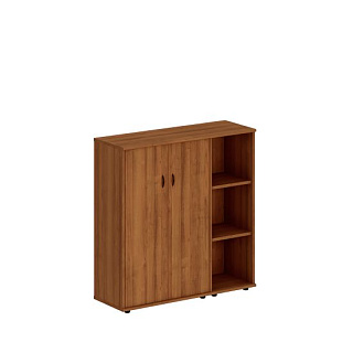 Престиж Исп.17 Шкаф комбинированный средний (закрытый + стеллаж узкий) (133x46x136) 20* Темный орех