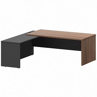 Кортез КZР-20 L/R Стол руководителя с приставкой лев/пр 2000х2000х750 Темный шимо/Графит