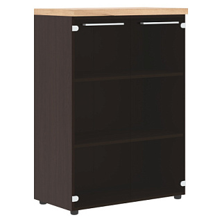 Alto AMC 85.7 Шкаф со стеклянными дверьми и топом 850х456х1201 Дуб Бофорд/Венге Магия