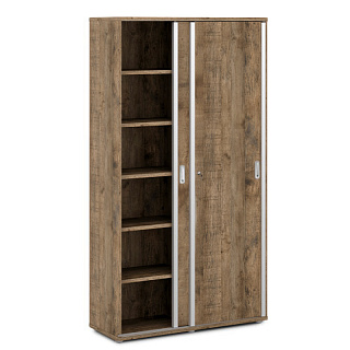Vasanta V-77 Шкаф-купе с замком и 12 полками 1200*444*2195 Дуб Самдал