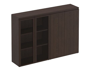 Mark МК 322  Шкаф средний комбинированный со стеклом закрытый (180.4x40.4x127)
дуб валенсия Орех то