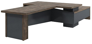 Торстон T-920 л Стол с опорной тумбой 2000*3700*750 Дуб Бунратти/Антрацит 