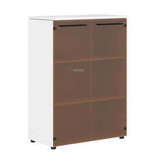 Morris MMC 85.2 Шкаф со стеклянными дверьми 854х423х1188 Дуб Базель/Белый