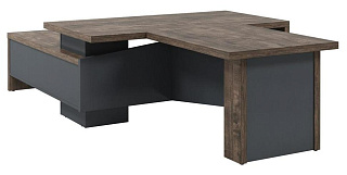 Торстон T-818 пр Стол с опорной тумбой 1800*3150*750 Дуб Бунратти/Антрацит 