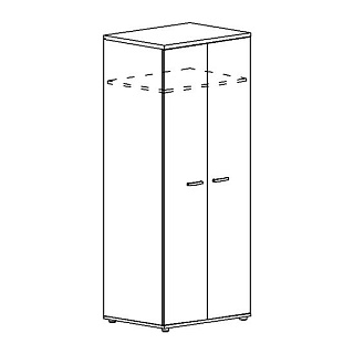 А4 9311 БП/ДШ Шкаф для одежды глубокий белый премиум/дуб шамони