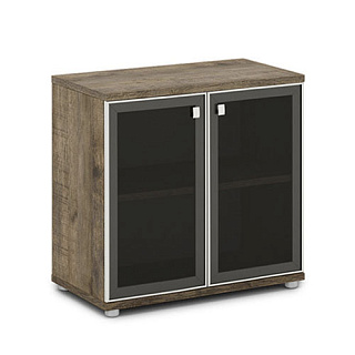 Vasanta V-652/V-692 Шкаф со стеклом в алюминиевом профиле 820*440*785 Дуб Самдал