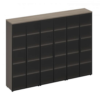 U.rus РС 331 ДЧ/ЛС Шкаф для документов со стеклянными высокими дверями (271x46x198) Дуб виченца/лава