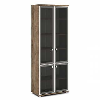 Vasanta V-612 Шкаф со стеклом в алюминиевом профиле 820*440*2195 Дуб Самдал