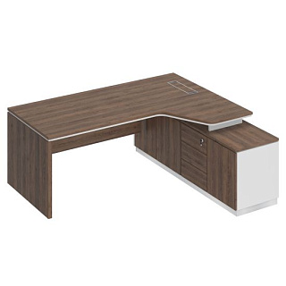 City СИ 118 ДГ БП ДГ Стол руководителя эргономичный на опорной тумбе правый (200x180x75) 20*