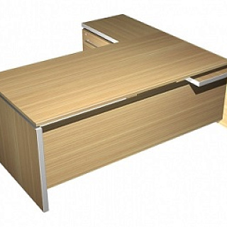 МЕ 138 Стол руководителя с боковой приставкой 200*180*76 Зебрано песочный