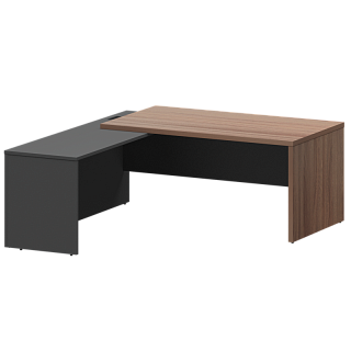 КОРТЕЗ КZР-18 L/R Стол руководителя лев/пр 1800х900х750 Шимо темный/Графит