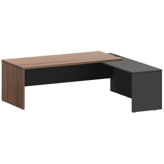 КОРТЕЗ КZР-22 L/R Стол руководителя с приставкой лев/пр 2200х2000х750 Шимо темный/Графит