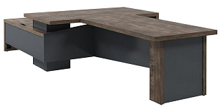 Торстон T-918 пр Стол с опорной тумбой 1800*3700*750 Дуб Бунратти/Антрацит 