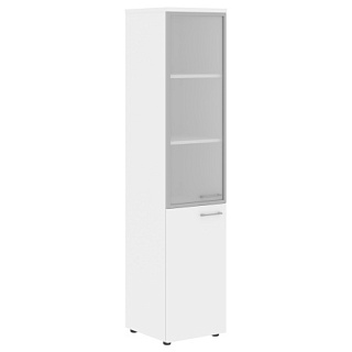 Xten XHC 42.7(L/R) Шкаф колонка комбинированая с дверьми в AL рамке и топом 432х432х1955  Белый