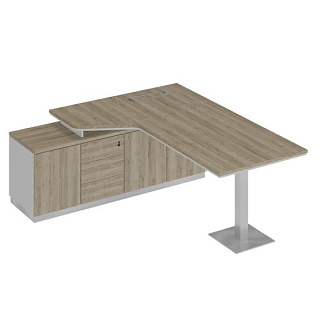 City СИ 115 ДС БП ДС Стол руководителя эргономичный на опорной тумбе левый (200x180x75) 20*