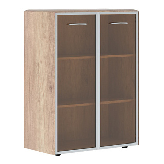 Dioni DMC 85.7 Шкаф со стеклянными дверьми в AL-раме 892х450х1185 Дуб Каньон