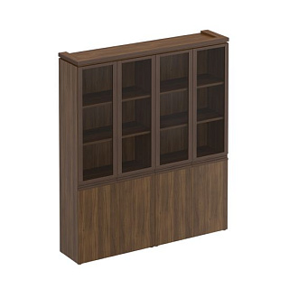 Mark МК 360 Шкаф для документов со стеклянными дверьми (180x40.4x210) Орех тоскана