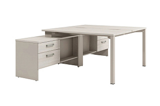 Solution D-414 Стол-тандем на металлокаркасе с опорной тумбой 1550*2380*750 