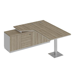 City СИ 113 ДС БП ДС Стол руководителя эргономичный на опорной тумбе левый (180x180x75) 20*