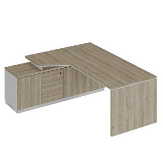 City СИ 119 ДС БП ДС Стол эргономичный (опора ДСП) на опорной тумбе левый (200x180x75)