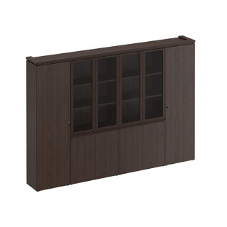 Mark МК 390 Шкаф комбинированный узкий со стеклом 2 шт. для одежды (300x40.4x210) 42*  Дуб валенсия