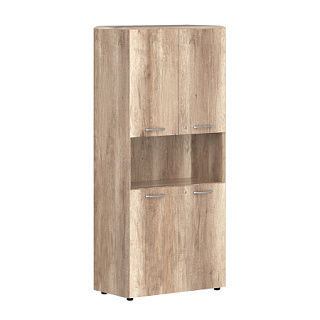 Dioni DHC 85.4(Z) Шкаф с 2-мя комплектами глухих малых дверей с замком 892х450х1950 Дуб Каньон