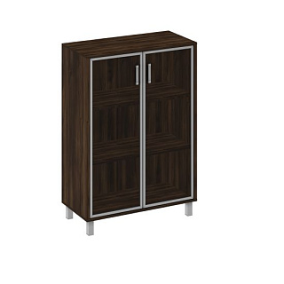 Борн В 420-824 Шкаф для документов, двери стеклянные в алюминиевой раме (90x45x131) Дуб ристретто