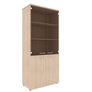 XTEN XHC-85.2 Шкаф для документов со стеклом без топа 850*430*1930 Бук тиара