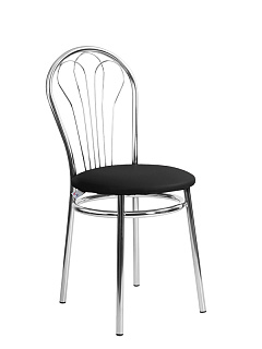 Стул Venus chrome / v4 кожзам черный