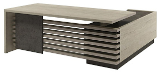 Vestar Z-220 л Стол руководителя с опорной тумбой 2000x900/2030x750 Дуб Галифакс/Бетон Чикаго