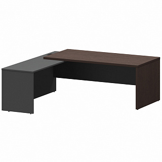 Кортез КZР-20 L/R Стол руководителя с приставкой лев/пр 2000х2000х750 Дуб венге/Графит