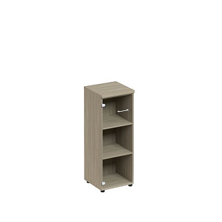 Патриот ПТ 967 Шкаф средний узкий со стеклянной прозрачной дверью (46x46x120) 20* Дуб скандинавский