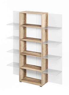 Lemo L-641 Стеллаж дополнительный 712х356х1916 Дуб Каньон